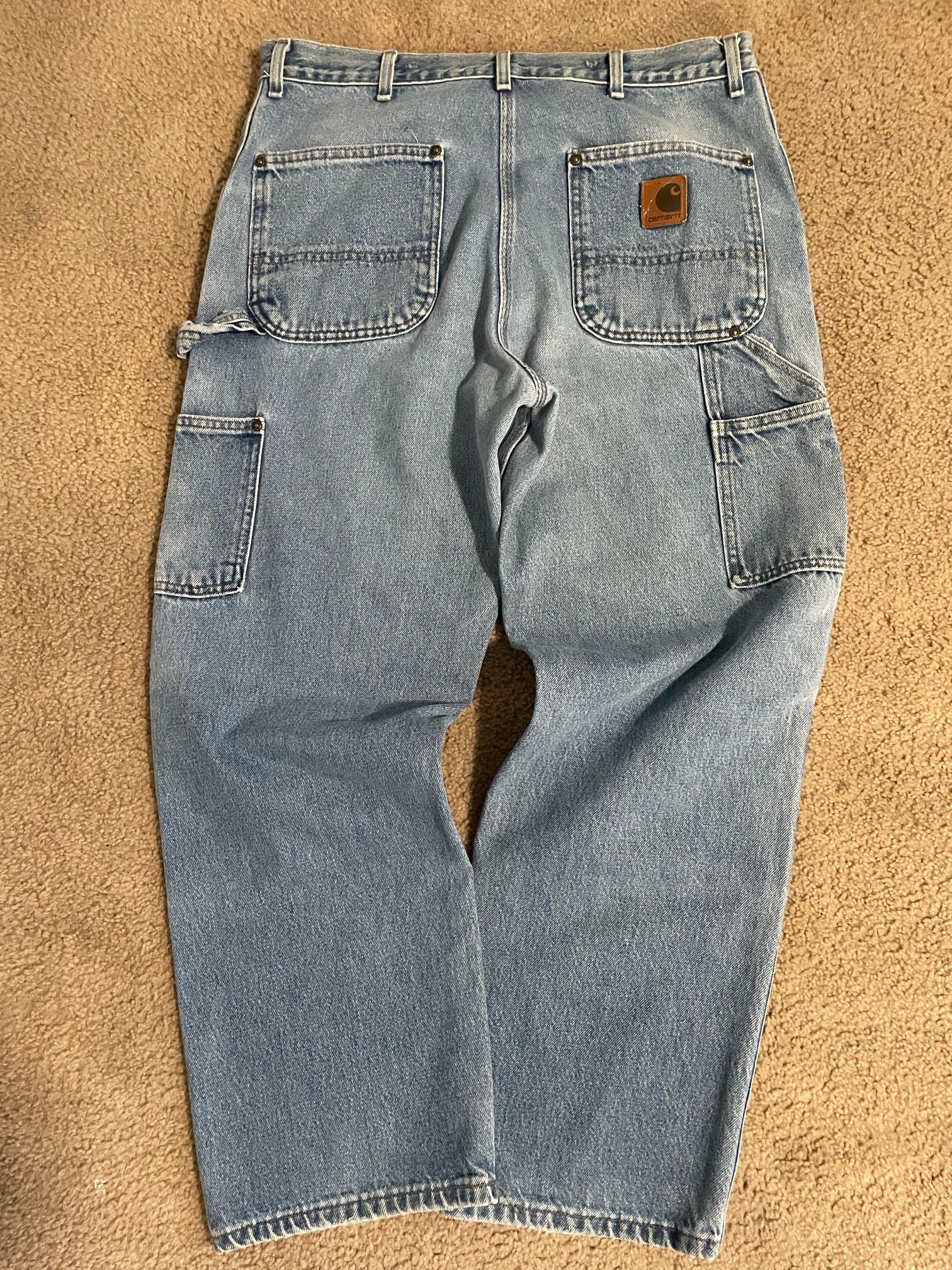 1999 Rare Vintage Carhartt Double Knee Light Blue Denim