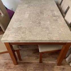 Marble Dining Table Set - 6 Chairs 