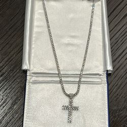 14kt white gold & diamond Necklace & bracelet w/ Diamond Cross from Allen Joseph jeweler