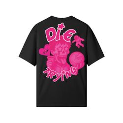 Black Heavyweight 100% Cotton “Die Trying” Men’s T Shirt