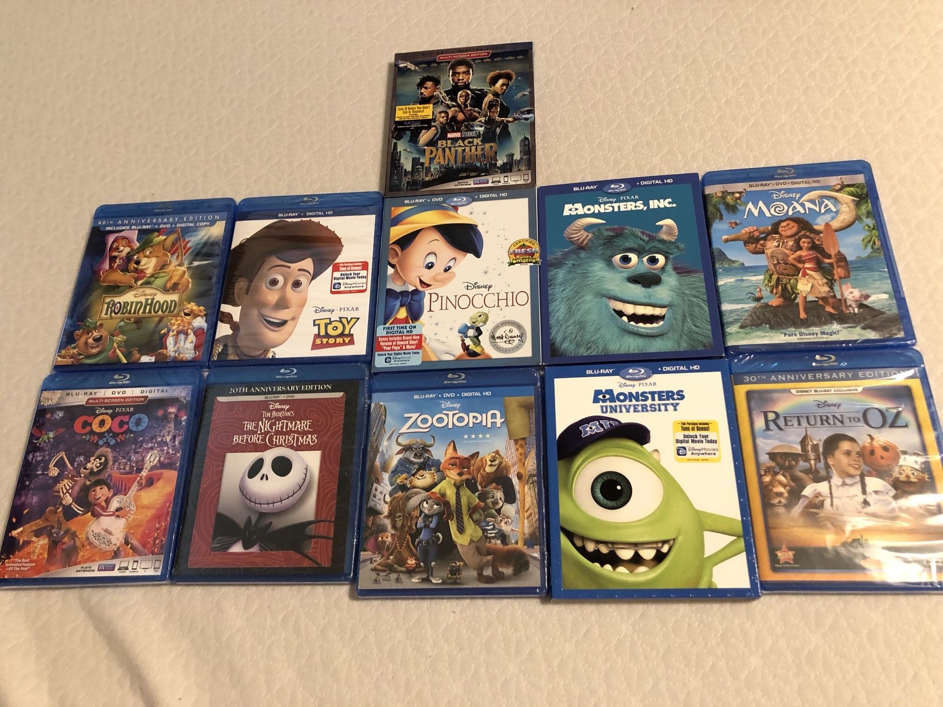 Disney and Marvel movie Blu ray, DVD, Digital (read description)