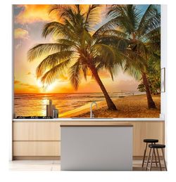 Beautiful Sunset Beach Mural