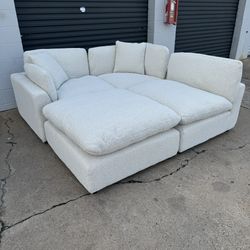 Off White Boucle Cloud Couch Sectional