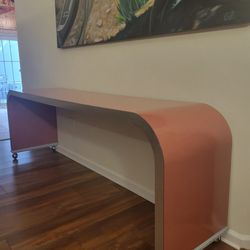 Vintage 1980's Waterfall Shape Console Table 