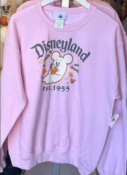 DISNEYLAND 2025 Halloween Boo-tiful Minnie Cutie Ghost Pink Sweatshirt Med NEW