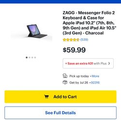 iPad Keyboard Case For 7th, 8th, And 9th Gen Including iPad Air 3 Gen 