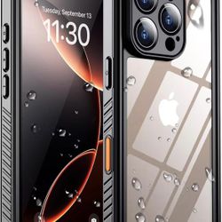 iPhone 16 Pro Max Case Waterproof, Built-in Screen & Camera Protector IP68 Underwater Full Body 16FT Military Dropproof Shockproof 