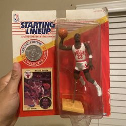 Michael Jordan 1991 Starting Lineup Figure w/Rare Coin & Card Sealed 