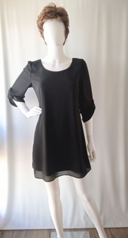 Black Mini Dress with 3/4 Sleeves