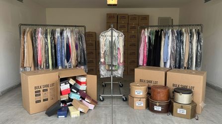 Wholesale Clothing Lot – 2 Racks (Vintage & Contemporary Apparel) – Bulk Cash Price