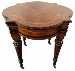 Elevate your home with this premium Vintage Ethan Allen Tuscany side table.
