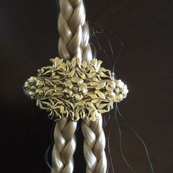 French Hair clip - Hair barrette / Floral gold toned hair ornament