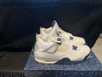 Air Jordan 4 White Blue Sneakers