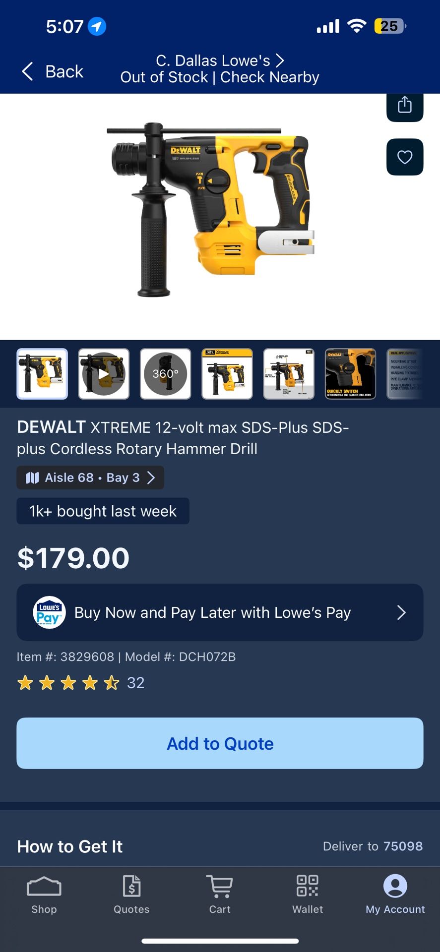 BRAND NEW** DEWALT XTREME 12V Max SDS-Plus Cordless Rotary Hammer Drill!