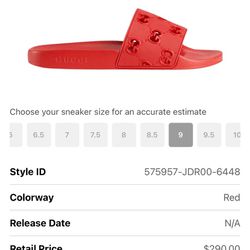 Gucci GG Slide Red Size 9