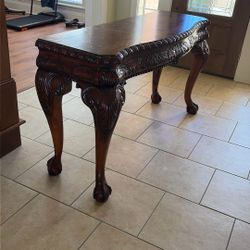 Vintage Custom Carved Entry/Side Table(s)
