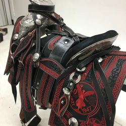 Monturas charras con Herrage y fuste plateado completo