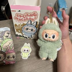Authentic POP MART Labubu Monsters Exciting Macaron Plush GREEN GRAPE