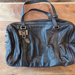 GUCCI Duchessa Boston Bag Dark Brown Leather