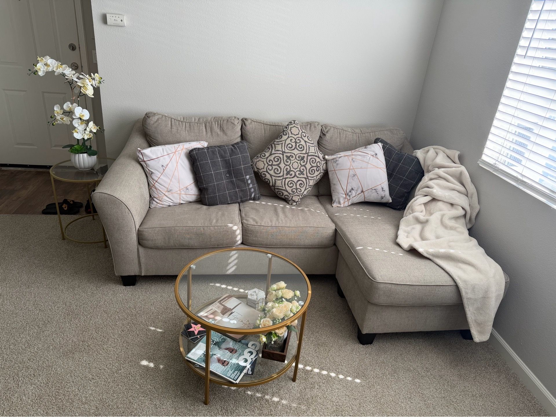 Ashley Full Size Sofa Bed and 2 tables