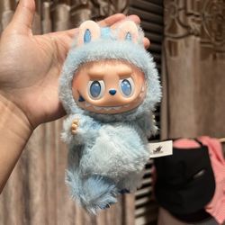 Labubu Blue Bunny Plush Figure – with Box & Card