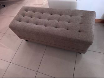 Brown Tufted Storage Bench