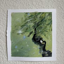 Green Abstract Swan Art Painting