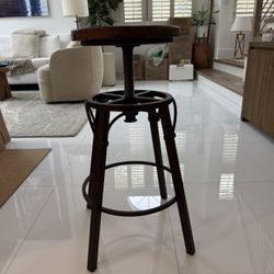 LIKE NEW Metal And Wood Variable Height Stool