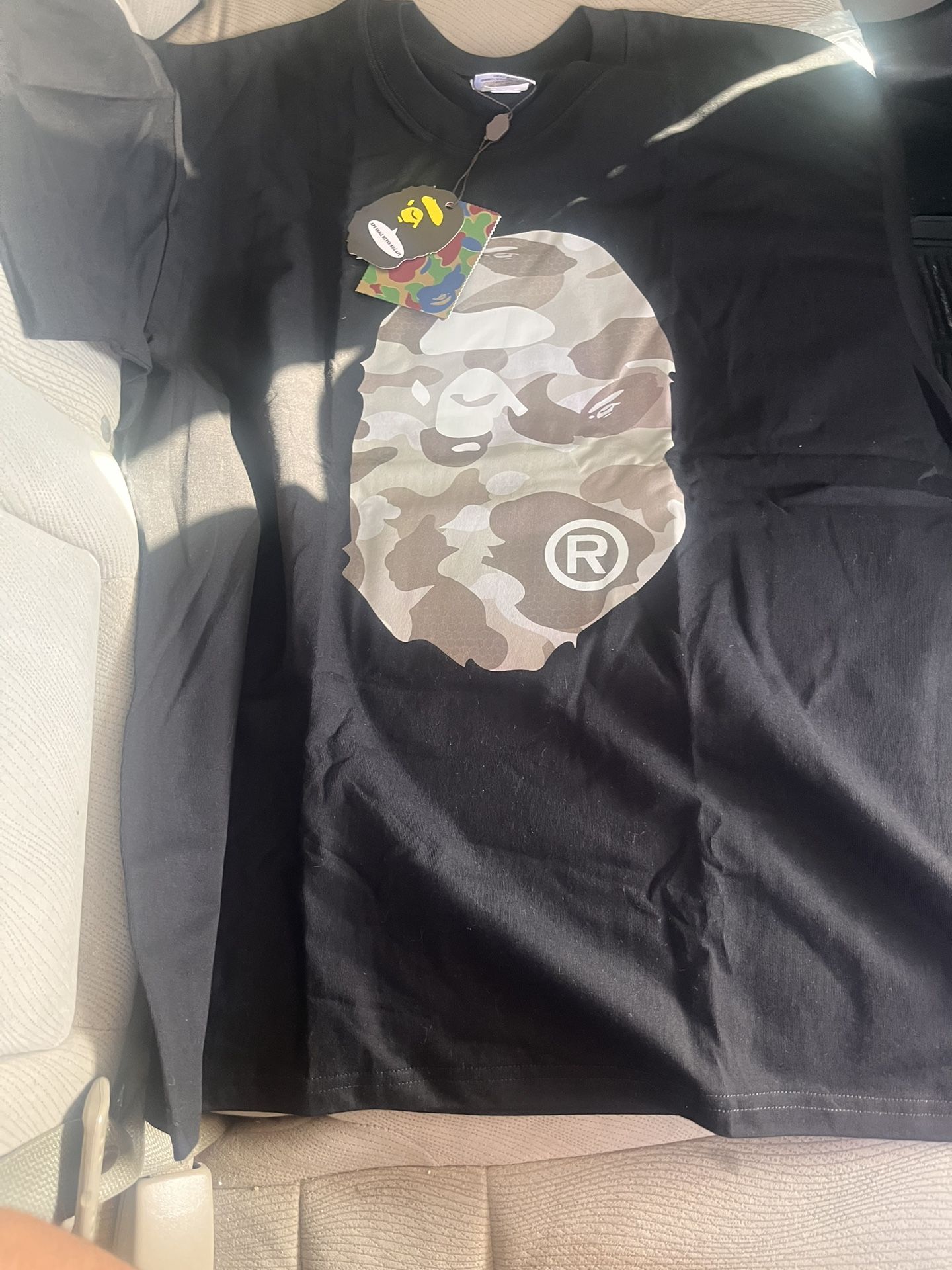 Bape gray camo bape black shirt size XL