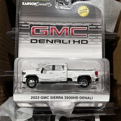 Greenlight 1:64 Karson Edition 2022 GMC Sierra DENALI Dually White Pickup Truck 1/64 51678-B Diecast toy