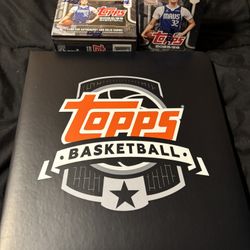 Topps Basketball Binder Full Of Cards And 2 New Packs