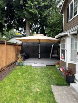 Purple Leaf 9x12  Rectangular Cantilever Umbrella