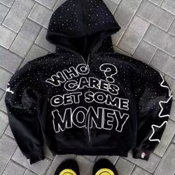 Who Cares Get Some Money Hoodie Streetwear 