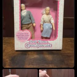 VTG HORSMAN Doll House GRANDPARENTS AND ME Dolls Figures w Dog 1991 Original Box