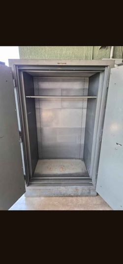Herring-Hall-Marvin Vintage Double Door Safe / Storage Cabinet – 68” x 41” x 28”