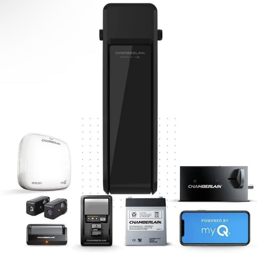 Chamberlain RJO101 Wall Mount Drive Ultra Quiet Garage Door Opener With Battery Backup And Wi-Fi Connection