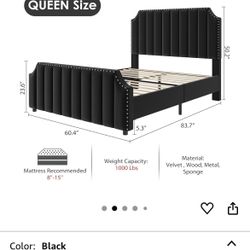 Velvet Green Queen Size Bed Frame
