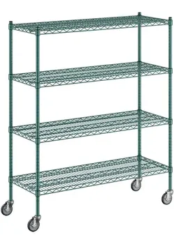 Two Olympic NSF Green wire mobile racks