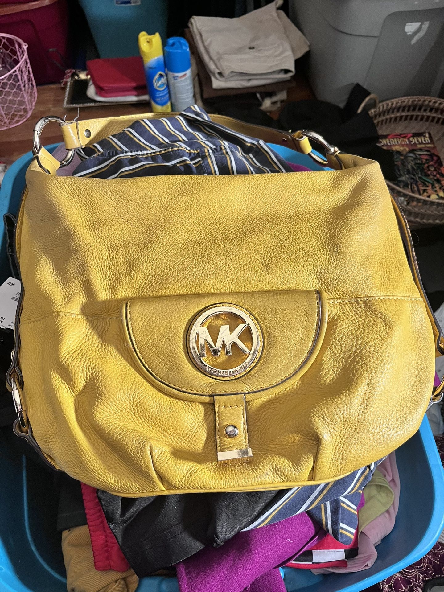 Yellow Leather MK HOBO bag