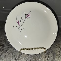 Vintage  MCM Set Of 8 Dessert Dishes By Salem Serenade. Simplicity Pink Pattern 