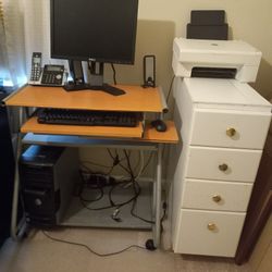 Complete Set Of Computer Printer And Chair