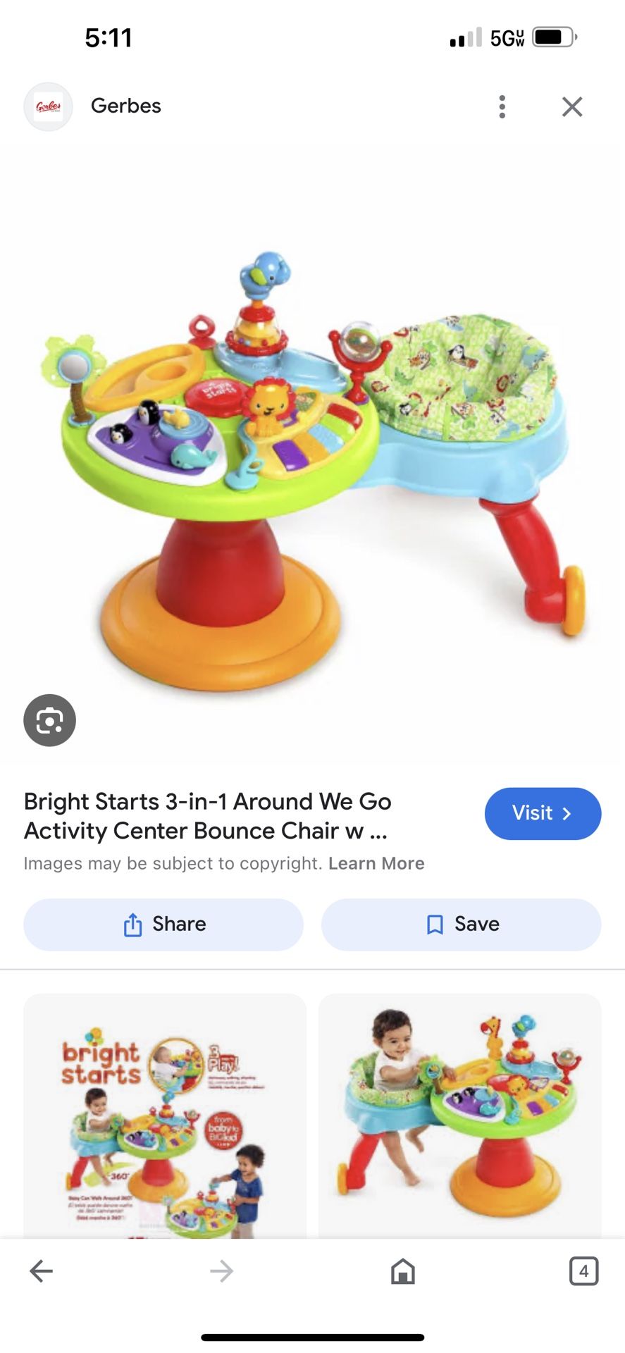 Infant Baby Walk Around Activity Toy Play Center Like Brand New  Perfect Condition 