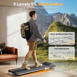 HitGo Auto Incline Walking Pad Treadmill for Home/Office, Under Desk Treadmill