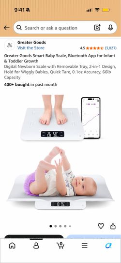 Greater Goods Smart Baby Scale – Bluetooth/App – $30 OBO