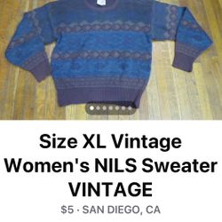 Vintage Women’s Sweater Xl. Brand Nils