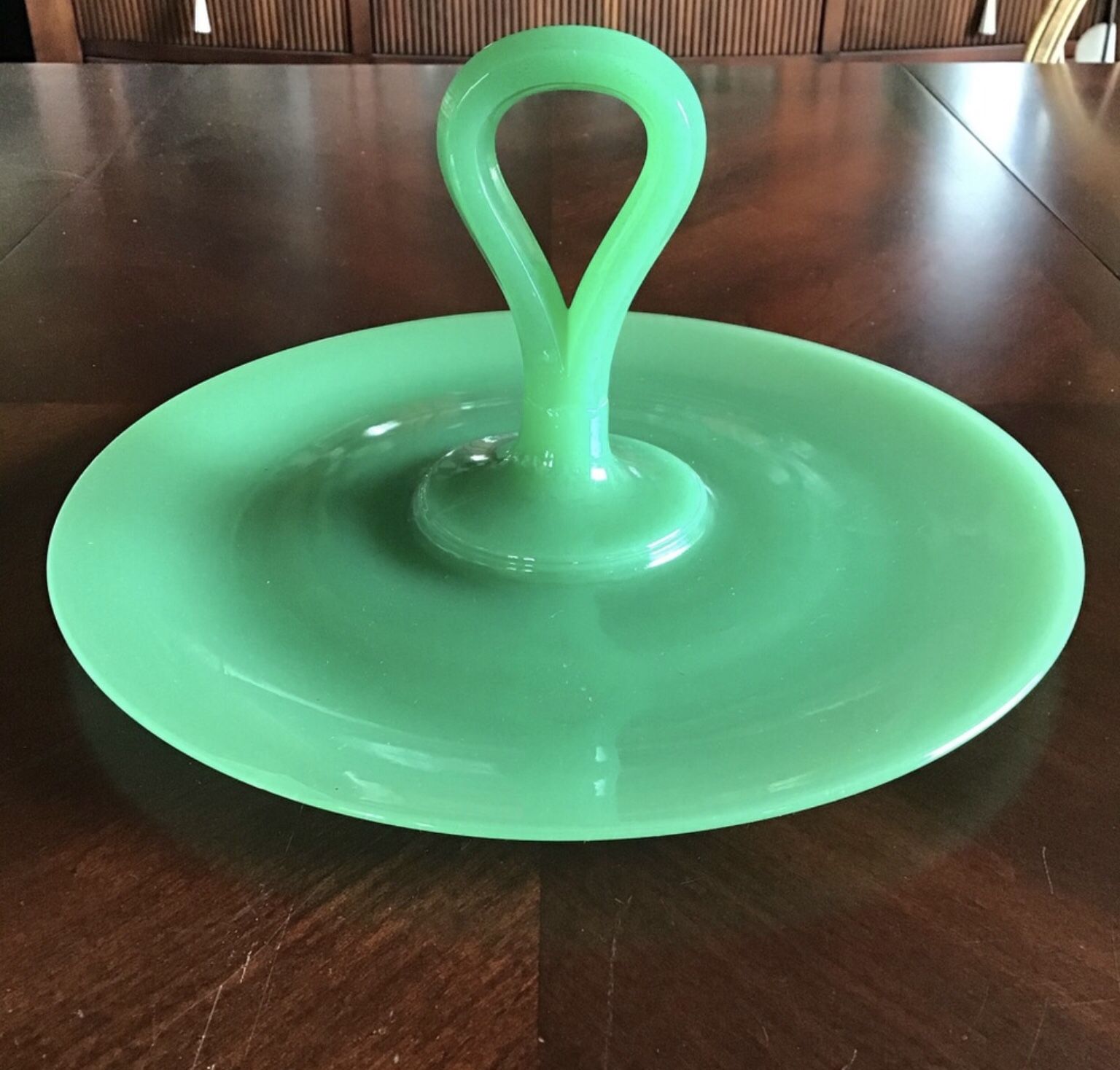 Vintage Fenton Jade Green Serving Tray