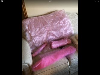 Pink and Ivory Tulle material