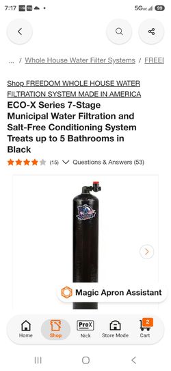 Delivery and installation included in price freedom ECO-X water filtration system 20gpm