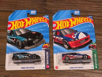 2 hot wheels honda civic custom hw reverse rake