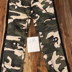 Camo Joggers With Black Down The Leg
